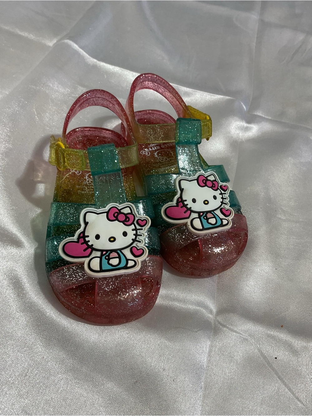 Hello Kitty Glitter Rainbow Jelly Sandals for Kids